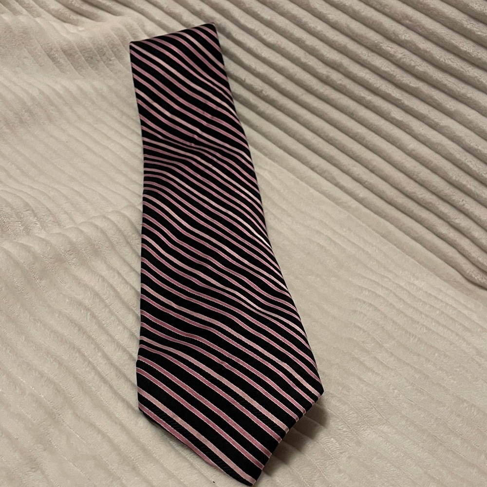 Sophisticated Black and Pink Striped Tie